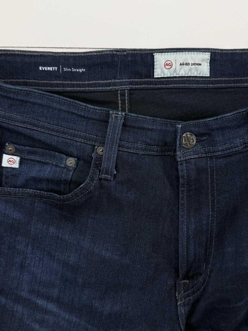 AG Adriano Goldschmied Everett Slim Straight Jeans Dark Wash Men's 32x33 Stretch